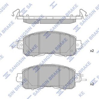 Комплект гальмівних колодок SANGSIN BRAKE Hi-Q (SANGSIN) SP1765