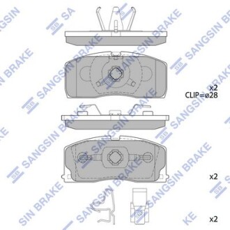 Колодки гальмівні дискові HQ Hi-Q (SANGSIN) SP2154