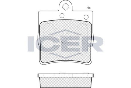 Комплект гальмівних колодок (дискових) ICER 181311-396