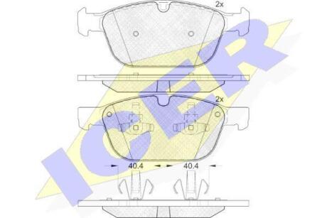 Комплект гальмівних колодок (дискових) ICER 181920