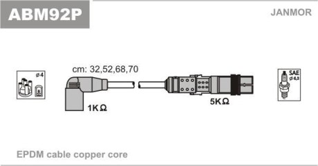 Комплект проводів запалювання Janmor ABM92P