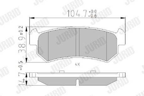 Колодка гальм. CHEVROLET LACETTI -07 задн. Jurid 573216J