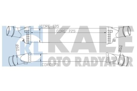 Радиатор интеркулера AudI A4, A5, A6, A7, A8, Q5, Porsche Macan KA Kale 342400