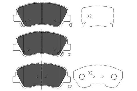 Комплект гальмівних колодок PARTS KAVO KBP-4023