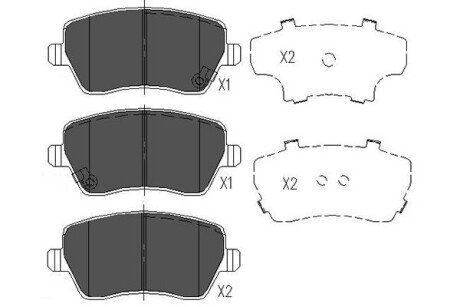 Комплект гальмівних колодок PARTS KAVO KBP-8522