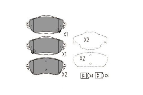 Комплект гальмівних колодок PARTS KAVO KBP-9123