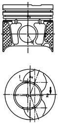 Поршень з кільцями PSA/FORD 74.2 DV4TD(8HX)/F6JA/DV4C(8HR) (KS) KOLBENSCHMIDT 40469610 (фото 1)