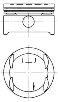 Поршень з кільцями OPEL 79.5 1.6I 16V X16XE/X16XEL (KS) KOLBENSCHMIDT 94637610 (фото 1)