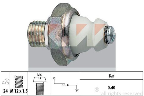 Датчик тиску масла (аналог EPS 1.800.098/Facet 7.0098) KW 500 098 (фото 1)