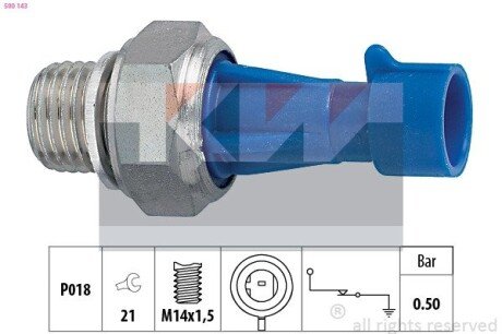 Датчик тиску масла (аналог EPS 1.800.143/Facet 7.0143) KW 500 143