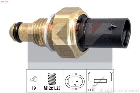 Датчик температури охолодж. рідини/масла/топлива (аналог EPS 1.830.338/Facet 7.3338) KW 530 338