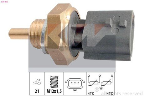Датчик температури охолодж. рідини/масла/топлива (аналог EPS 1.830.365/Facet 7.3365) KW 530 365