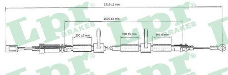 Трос ручного гальма LPR C0985B