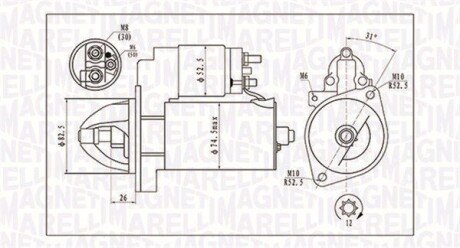 Стартер MAGNETI MARELLI 063721410010 (фото 1)