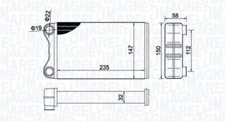 Радіатор нагрівача MAGNETI MARELLI 350218424000 (фото 1)