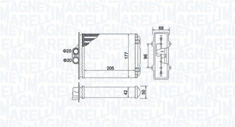 Радіатор нагрівача MAGNETI MARELLI 350218482000