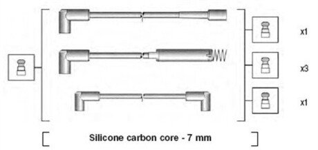 Комплект ізольованих проводів для свічок запалення MAGNETI MARELLI 941125180672