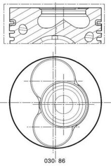 Поршень з кільцями VAG 80.00 1.9TDI AXC/AXB/ASZ/ARL T5 03- (CYL 1-2) TRAPEZ (Mahle) Mahle MAHLE / KNECHT 030 86 02