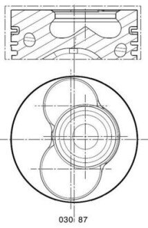 Поршень з кільцями VAG 80.00 1.9TDI AXC/AXB/ASZ/ARL T5 03- (CYL 3-4) TRAPEZ (Mahle) Mahle MAHLE / KNECHT 030 87 02