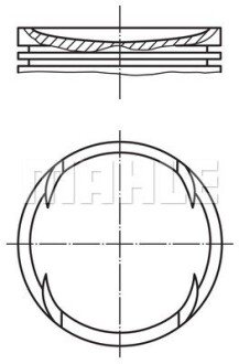 Поршень з кільцями VAG 77,01 1.4i 16V 97- (Mahle) Mahle MAHLE / KNECHT 030 89 02