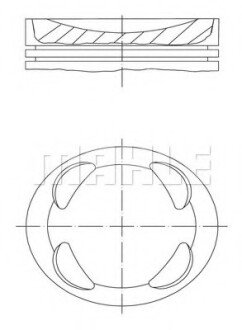 Поршень двигуна CITROEN /MINI (BMW) / PEUGEOT N12 B16 A / 5FK +0.50 MAHLE / KNECHT 081 PI 00104 002