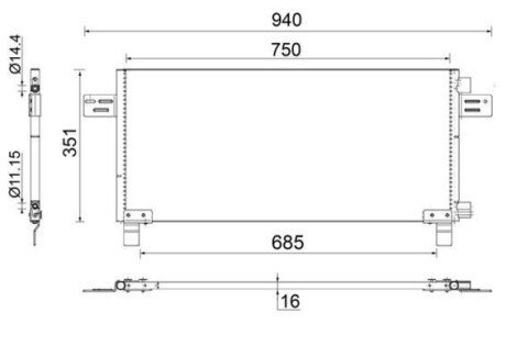 Радіатор кондиціонера MAHLE MAHLE / KNECHT AC 282 000S