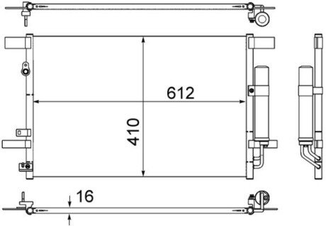 Радіатор кондиціонера MAHLE MAHLE / KNECHT AC 557 000S (фото 1)