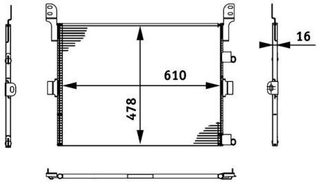 Радіатор кондиціонера MAHLE MAHLE / KNECHT AC 673 000S