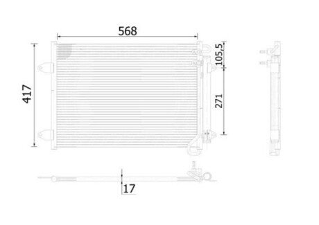 Радіатор кондиціонера MAHLE MAHLE / KNECHT AC 734 000S (фото 1)