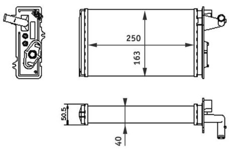 Радiатор опалення MAHLE 8FH 351 313-041 MAHLE / KNECHT AH 141 000S (фото 1)