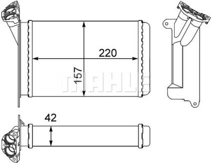 Радiатор опалення MAHLE 8FH 351 000-511 MAHLE / KNECHT AH 95 000S