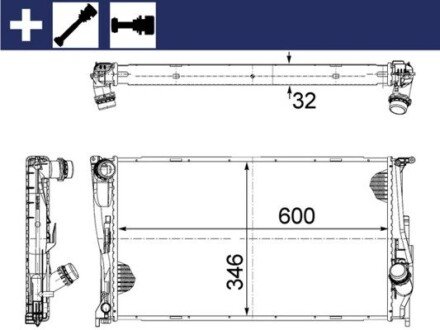 Радіатор охолодження MAHLE 8MK 376 754-004 MAHLE / KNECHT CR 1083 000S