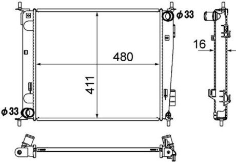 Радіатор охолодження MAHLE MH MAHLE / KNECHT CR 1889 000S