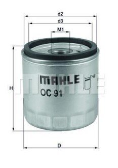 Фільтр масляний Mahle BMW Motorr-Cycle R-Mod Mahle MAHLE / KNECHT OC91D