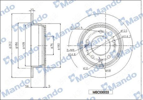 Диск тормозной MANDO MBC030033