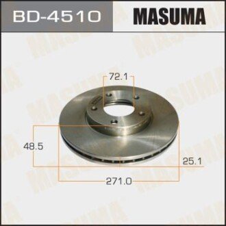 Диск гальмівний передній (кратно 2) Mazda 3, 5 (03-06) (BD-4510) MASUMA BD4510