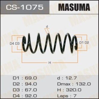 Пружина задня Toyota Auris, Corolla (06-13) (CS-1075) MASUMA CS1075