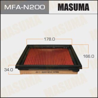 Фільтр повітряний NISSAN/ SKYLINE/ V36 06- з просоченням маслом (MFA-N200) MASUMA MFAN200