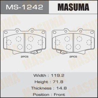 Колодки тормозные передн AN-336WK, NP1043, P83025 MASUMA MS1242