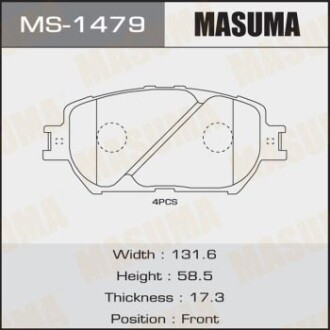 Колодки тормозные передн MASUMA MS1479