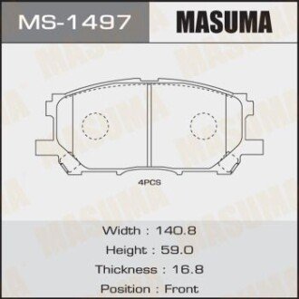 Колодки гальмівні передн Lexus RX 300, 330, 350 (04-08) (MS-1497) MASUMA MS1497