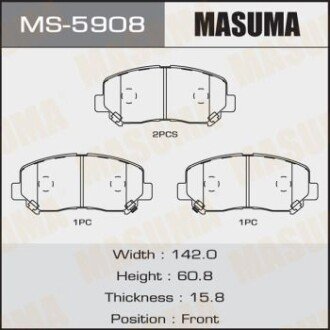 Колодки гальмівні передн Mazda CX-5 (11-) (MS-5908) MASUMA MS5908