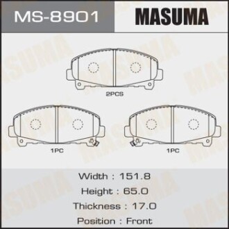 Колодки гальмівні передн Honda Accord (09-12) (MS-8901) MASUMA MS8901