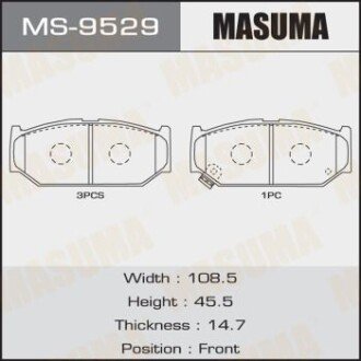 Колодки гальмівні (MS-9529) MASUMA MS9529