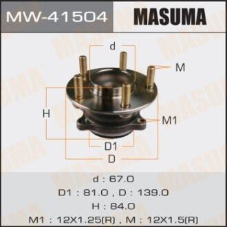 Маточина колеса заднього у зборі з підшипником Mazda 3 (13-16) (с ABS) (MW-41504) MASUMA MW41504