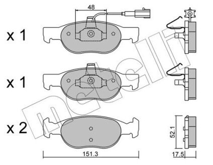 Комплект гальмівних колодок (дискових) Metelli 22-0079-0