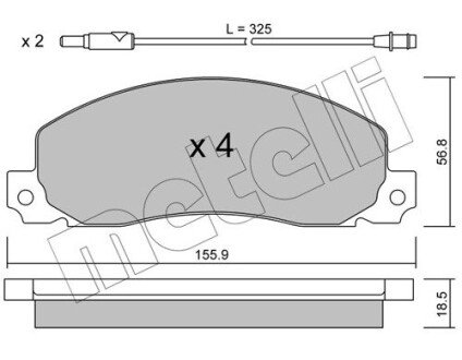 Комплект гальмівних колодок (дискових) Metelli 22-0098-0 (фото 1)