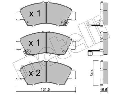 Комплект гальмівних колодок (дискових) Metelli 22-0138-0 (фото 1)