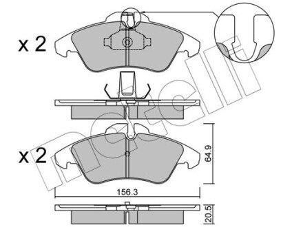 Комплект гальмівних колодок (дискових) Metelli 22-0256-1