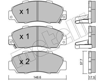 Комплект гальмівних колодок (дискових) Metelli 22-0298-0 (фото 1)